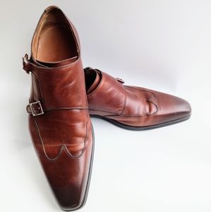 MAGNANNI CLAUDIO DOUBLE MONK STRAP WINGTIP SLIP ON